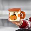 High Value Style Square Ceramic Mug with Lid Dustproof Office Couple Girl Drinking Water Cup for Home