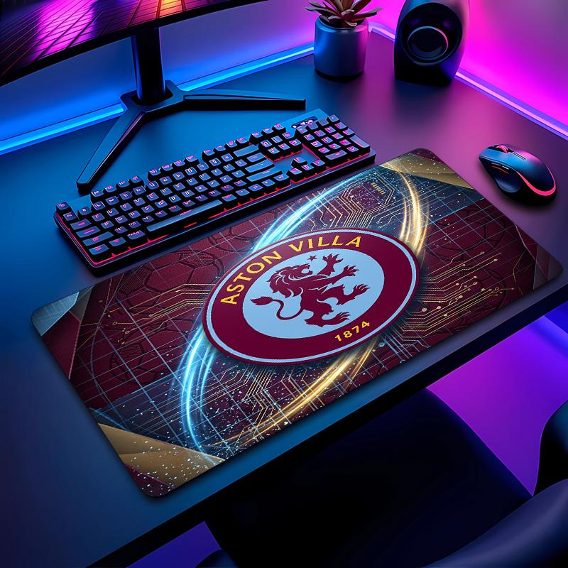 Aston Villa Football Print Mouse Pad Non?Slip Rubber Desk Mat Waterproof Gaming Mousepad For Laptop Office Desktop