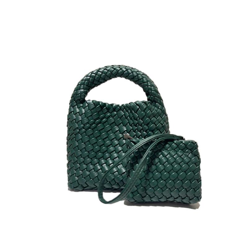 Niche Handwoven Phone and Coin Crossbody Bag: Mother-Child Collection
