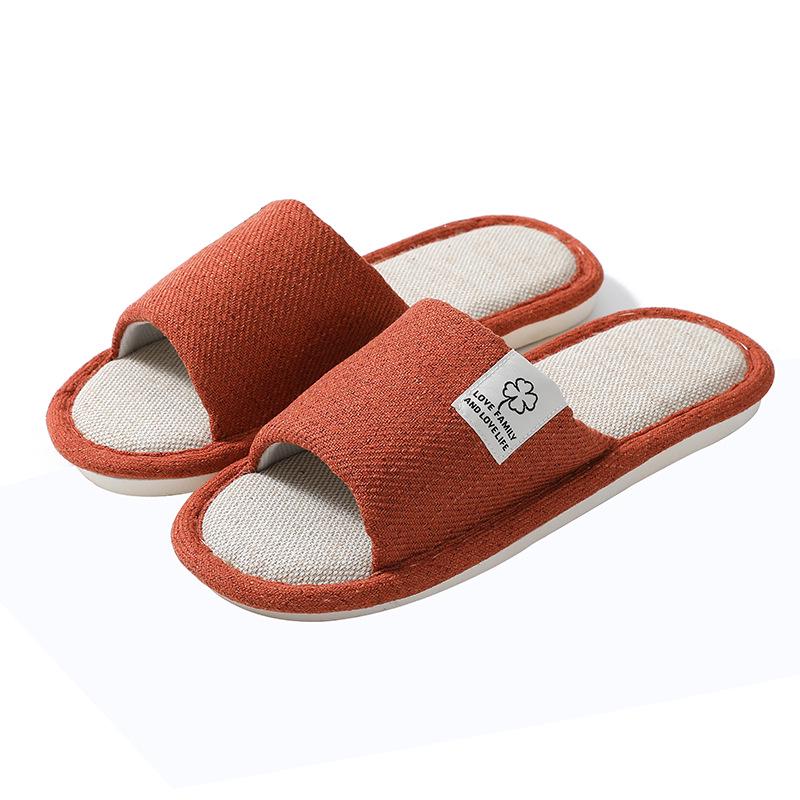 Four Seasons Non-Slip Linen Slippers for Men and Women—Couple's Flat Bottom Solid Color Summer Indoor Footwear