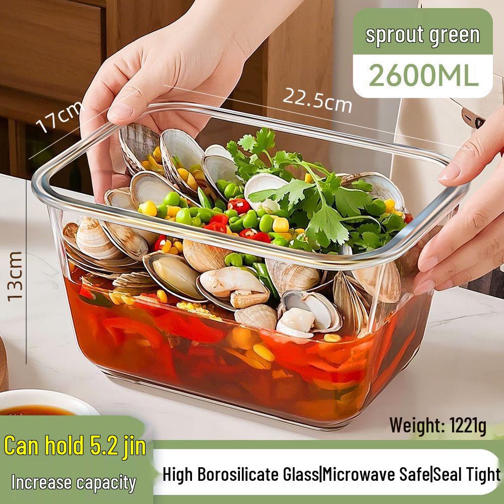 Hochtemperaturbeständiger Glas-Lebensmittelbehälter mit luftdichtem Deckel für Essiggurken und Kimchi