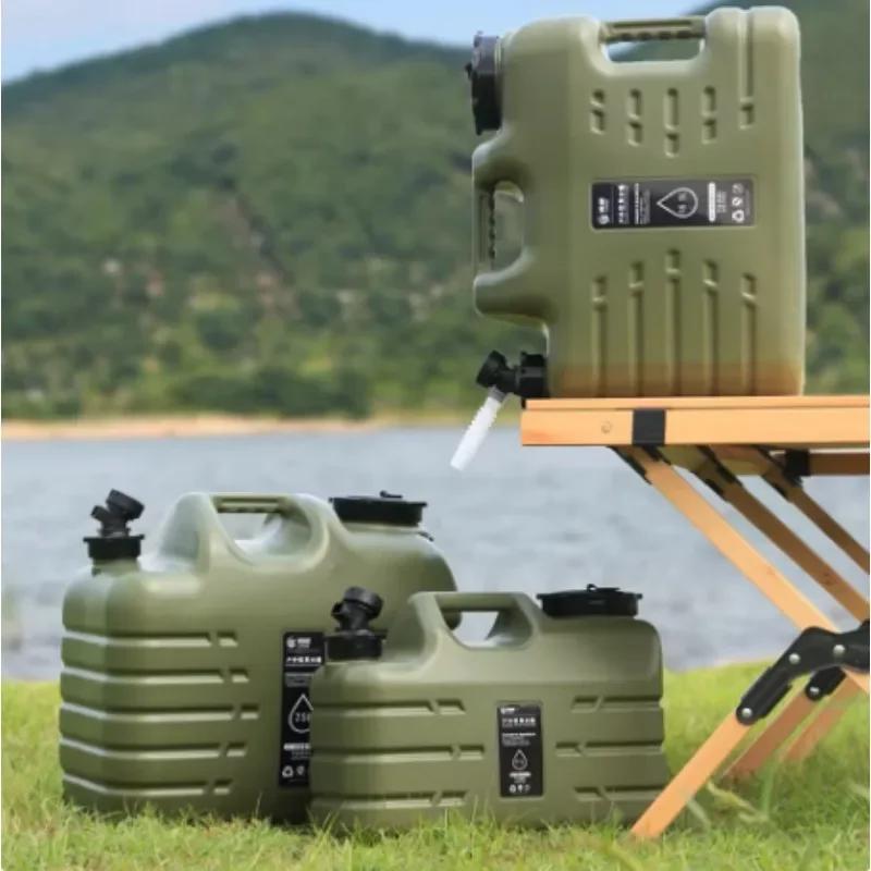 11L Water Bucket Large Capacity Portable Drinking Water Canister with Detachable Faucet No Leakage for Outdoor Travel Driving