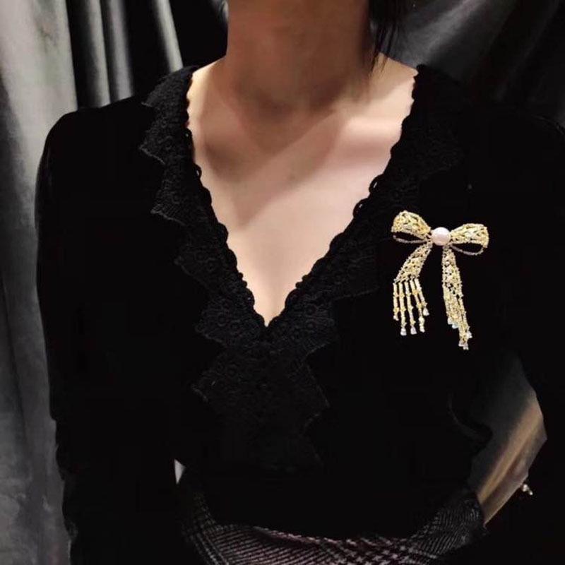 Elegant Bow Brooch - DIY Fashion Accessory for Women, Perfect for Coats and Sweaters