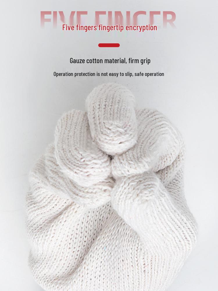 Pracovní bavlněné bezpečnostní rukavice odolné proti opotřebení pro stavební dělníky