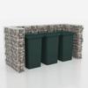 Kryt odpadkových košů z gabionů pro 3 koše Ocelový 250 x 100 x 120 cm