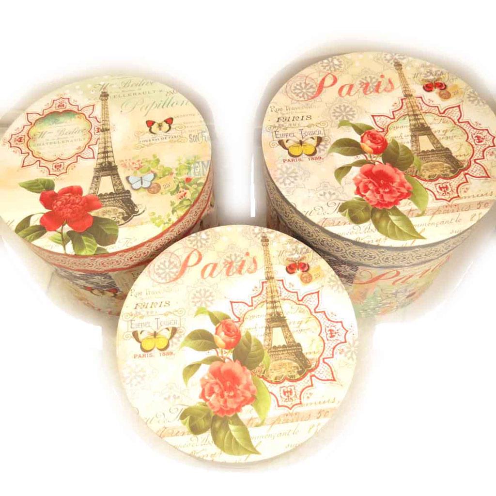 Les Trésors De Lily [J8368] - Set de 3 boîtes à Souvenirs 'Belle Epoque' beige multicolore