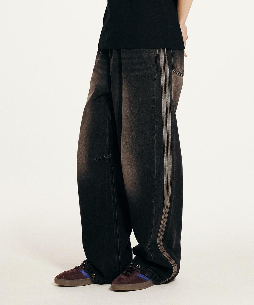 1993STUDIO Track Balloon Denim Pants_Black