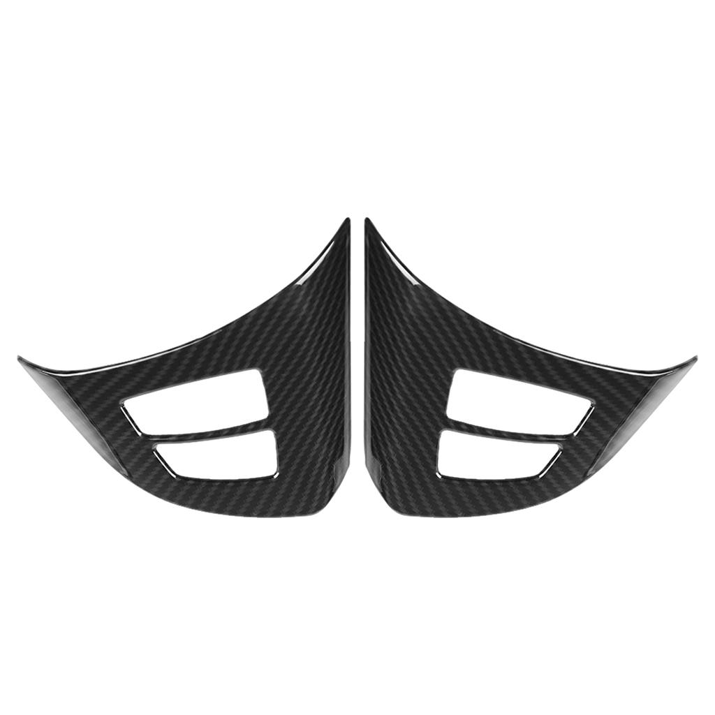 2pcs Carbon Fiber Style Steering Wheel Button Frame Decoration Cover Trim for BMW X5 E70 2008‑2013