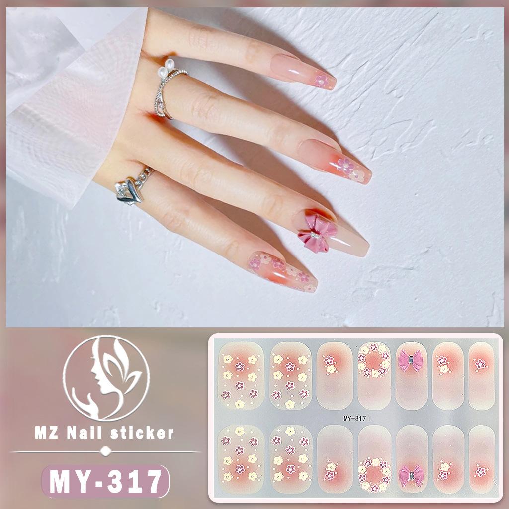 Three-dimensional National Style No-bake Gel Nail Varnish Film All Stick Japanese and Korean Style Spring and Summer Nail Film Paper Nail Film Paper