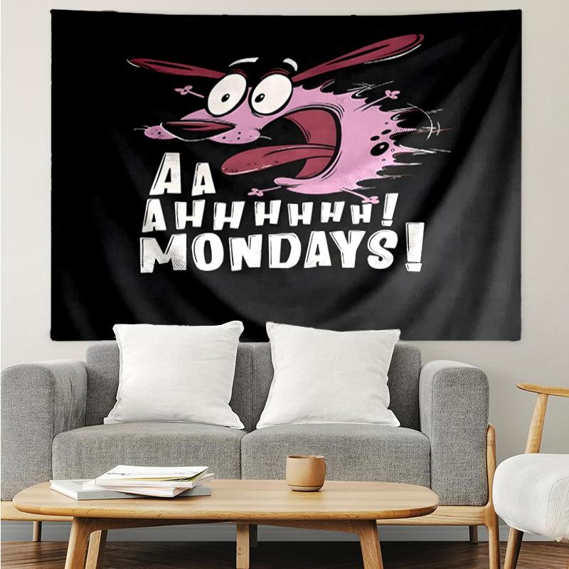1PC Cowardly Dog Cartoon K-pop music group Tapestry Accessories for Bedroom,Livingroom, dormitory Room Wall Decor Fan Birthday Gifts