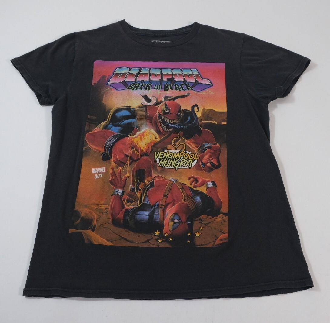 MARVEL Deadpool Back in Black Graphic T-Shirt Men Size S Black S