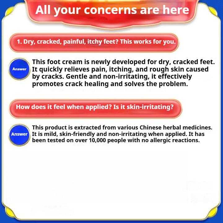 Kräm för spruckna fötter, kräm för spruckna hälar, spruckna händer och fötter, svampinfektion, salva för fjällning och sprickbildning [Köp mer för fler rabatter]