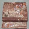 Used Sale Six Drum Pattern Bag Obi, Karaori, Bamboo Flower Pattern, Plant Dyeing, Gold Thread