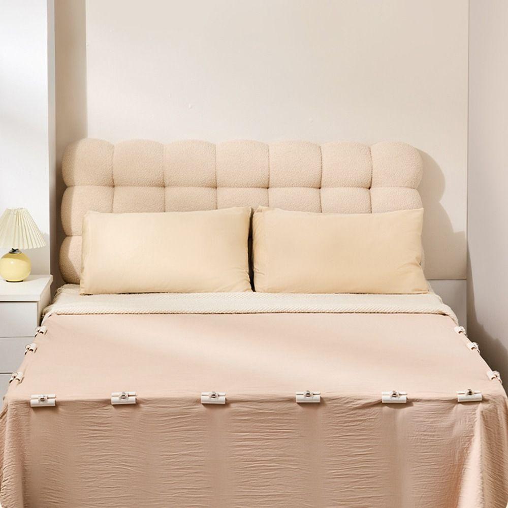 6 Pcs Non Slip Bed Sheet Clips Invisible Strong Grip Sheet Gripper Clamp Extra Large Non-marking Mattress Sheet Buckle Curtain