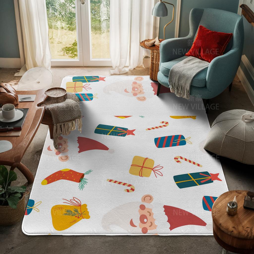 House Entrance Carpet Home Door Mat Living Room Bath Foot Bathroom Non-slip Water Absorption Rugs Bath Merry Christmas Winter