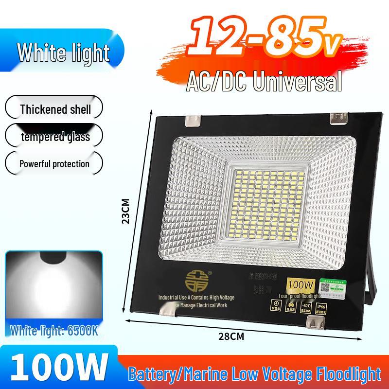 Yaming Marine LED Floodlight: 100W Outdoor Waterproof Spotlight for 12V/24V/36V DC Battery