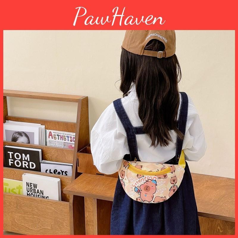 Capybara Crossbody Printed Bags Children Cartoon Outdoor Leisure Waist Pack
