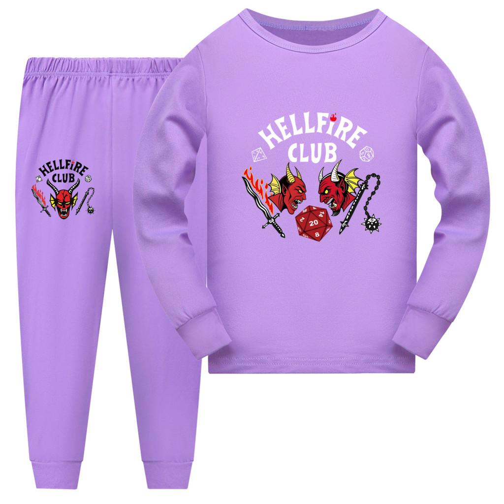5306 Kids Stranger Things Print T-shirt Pants Pajamas Set