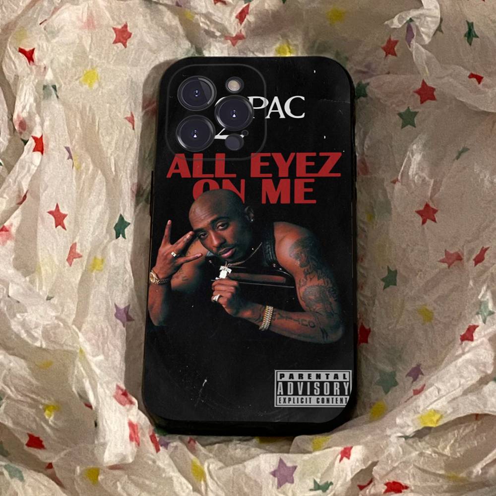 Rapper 2Pac Singer Tupac Square Matte Silicone Case For Iphone17 Air 16 15 14 13 12 11 Pro Max Plus Matte Basic Cover Case