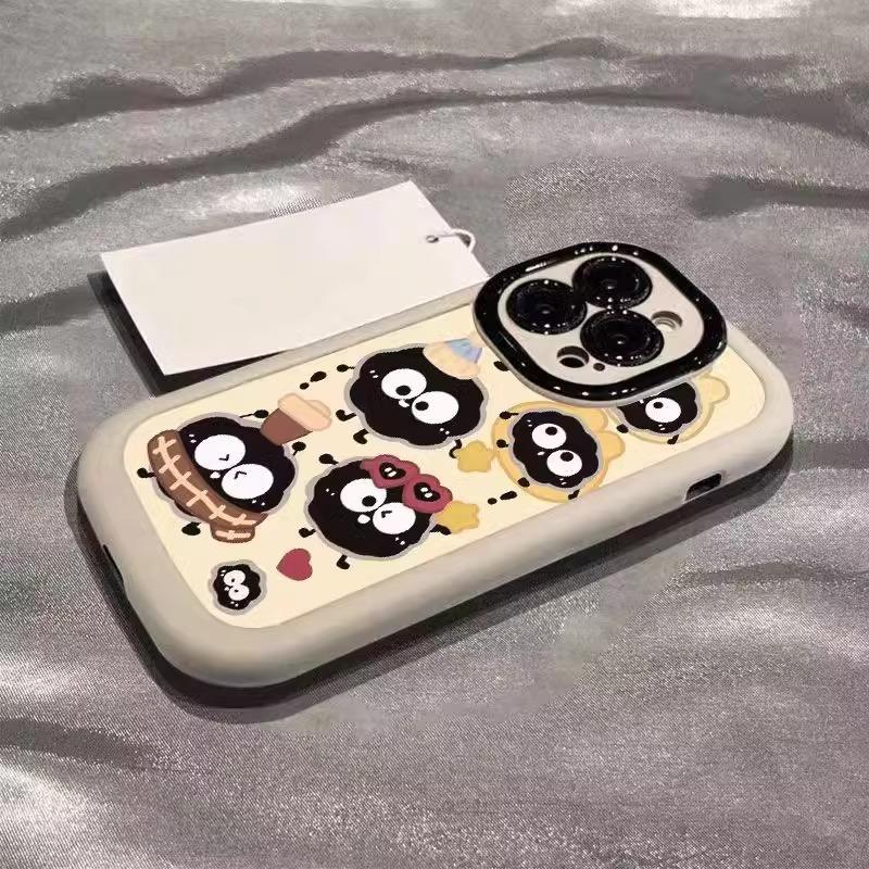 For Apple 15promax Mobile Phone Case 16plus Puff for IPhone14 Cartoon Briquettes 13mini/12/11