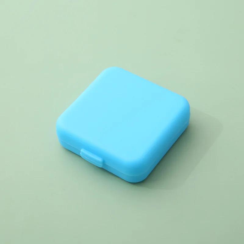 Portable Square Four-Grid Pill Box Small Medicine Organizer Travel Moisture-Proof Durable Carry-On Medicine Container