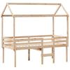 High Bed with Roof 90x200 Cm Solid Pine Wood