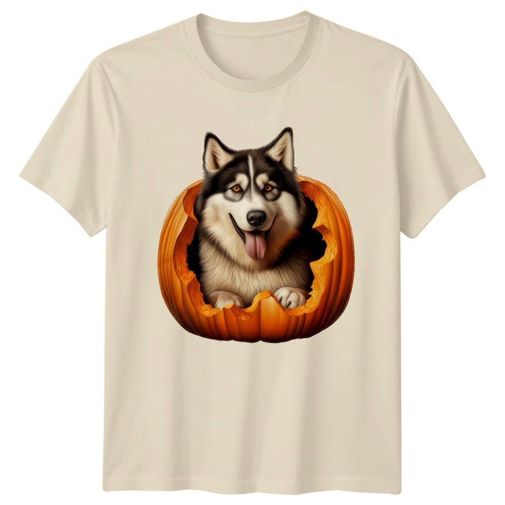Husky Dog Halloween Pumpkin TShirt Husky Halloween Dogs Halloween Gift For Him