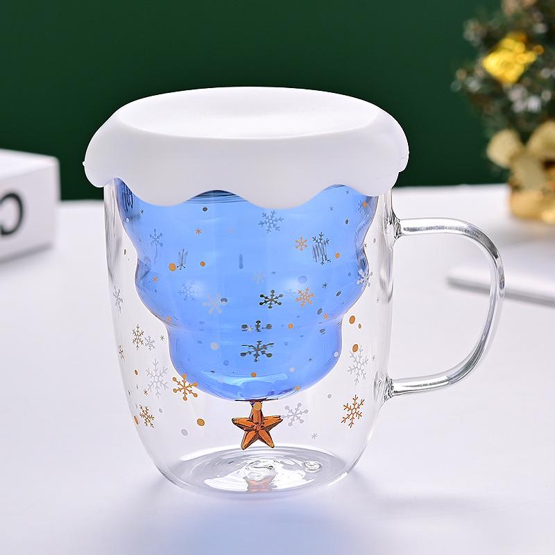 Double-Layer Christmas Wish Cup with Handle – Perfect for Milk, Juice, and More