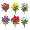 5 Stems Artificial Impatiens Flowers Bouquet for Outdoor UV Resistant Faux Silk Flowers for Outside Front Porch Garden Window Box Planter Decor