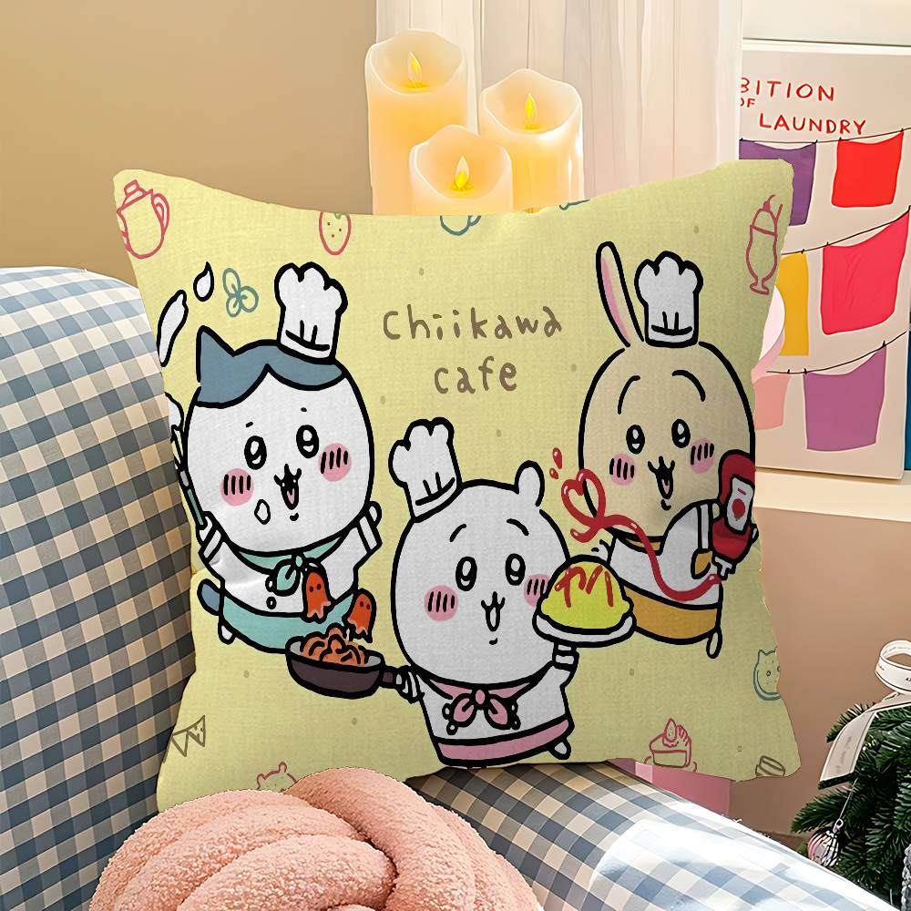 Kawai Cartoon HHachiware Pillow Cover for Bedroom Room and Living Room Sofa Decorative Cushion Cover