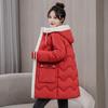 Women's Plus Size Hooded Cotton Jacket - Winter 2023, Mid-Length, Thickened, Loose Fit Outerwear
