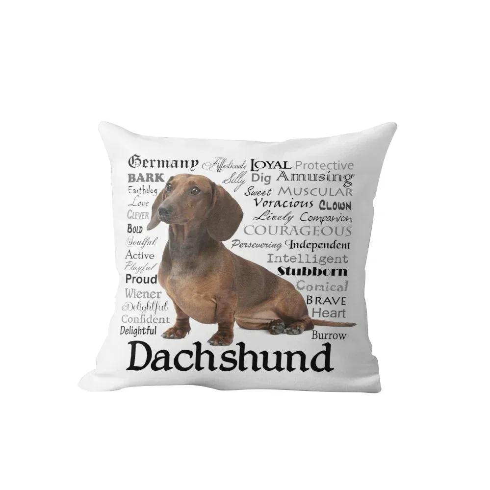 

Dachshund Dog Cushion Cover Custom Pillow Cover For Living Room Sofa Decorative Pillowcase Home Decor Pillowcase 16x16Inch