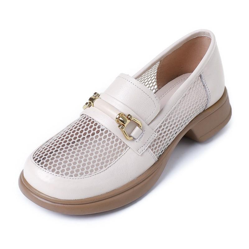 

Women s mesh single shoes casual summer leather shoes hollow shoes sandals genuine leather mesh women s shoes soft-soled shoes 40