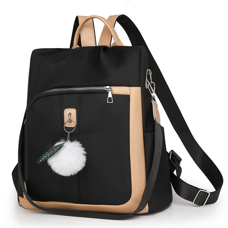 Backpack Women's 2025 New Simple Contrast Color Commuter Leisure Backpack Large Capacity Anti-theft Women's Backpack