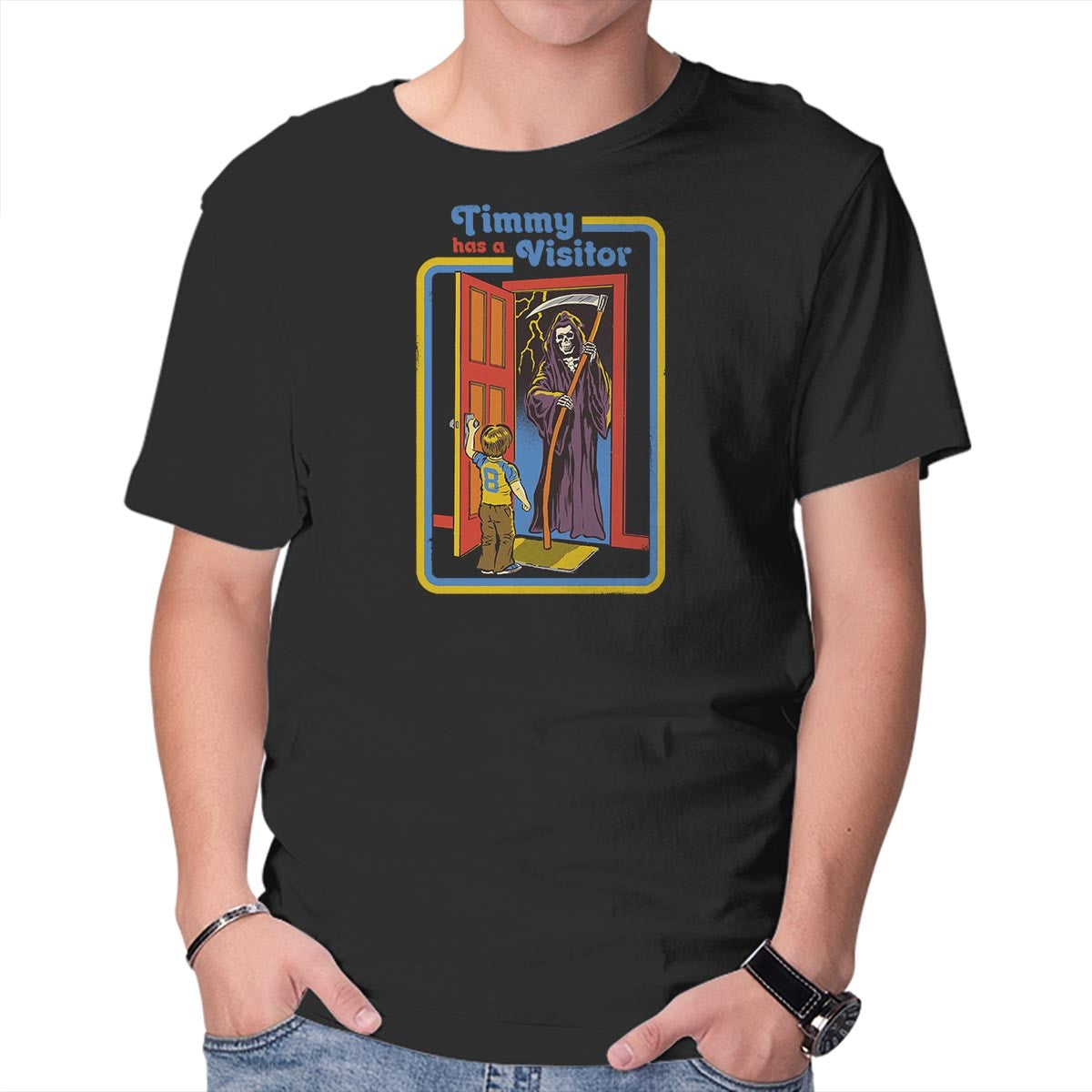 Unisex Crew Neck T-Shirt Timmy Has A Visitor Graphic Short Sleeve Casual Tee XS