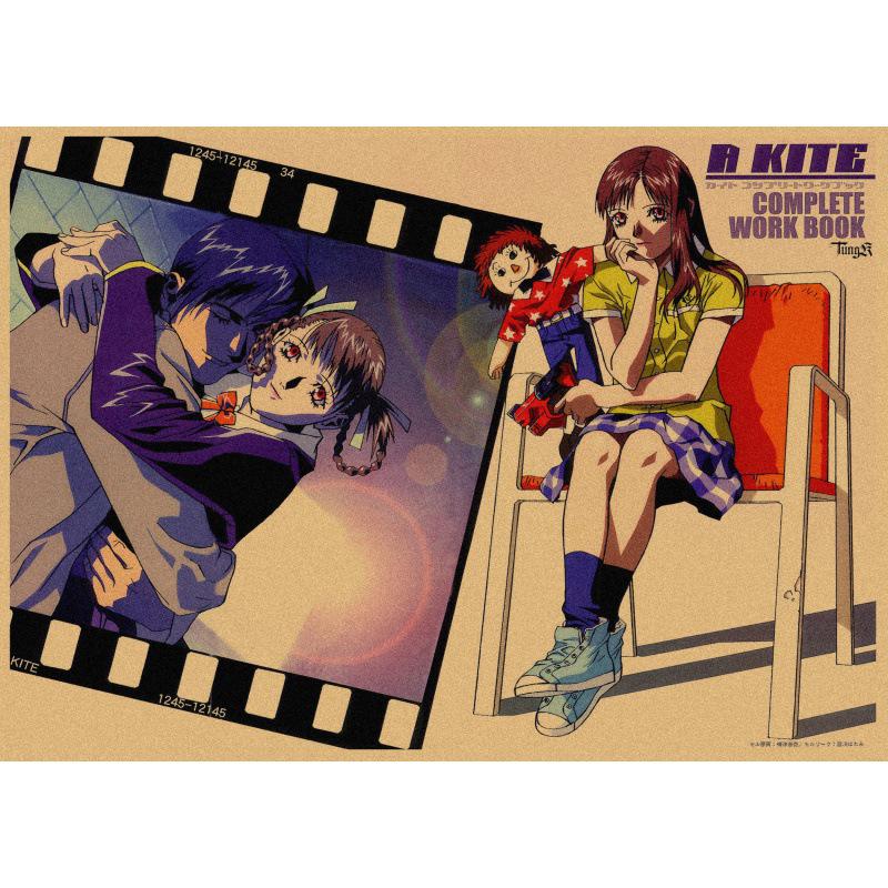 Großes japanisches Anime-Poster - Yoshiyuki Sadamoto Girl Killer Retro Kraft Wandkunst