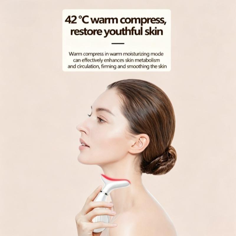EMS Microcurrent Neck Beauty Device Color Light Skin Tightening Massage Instrument Home Care Tool for Reducing Neck Wrinkles