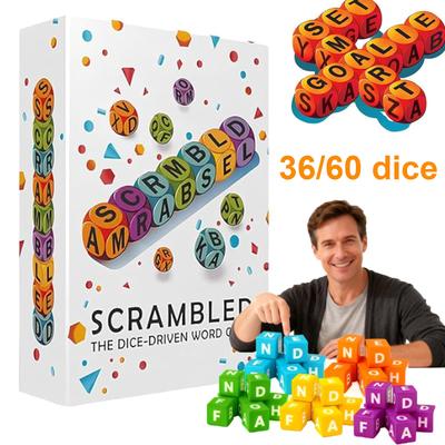 Juego de Palabras con Dados Revueltos para Niños Divertido Juego de Letras para Ortografía Dados Caóticos DIY Palabras Dados de Letras Inglesas Set de Dados Juego de Crucigramas