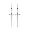 Fashion Silver Sword Drop Earrings, Classic Novelty Charm Jewelry Gift