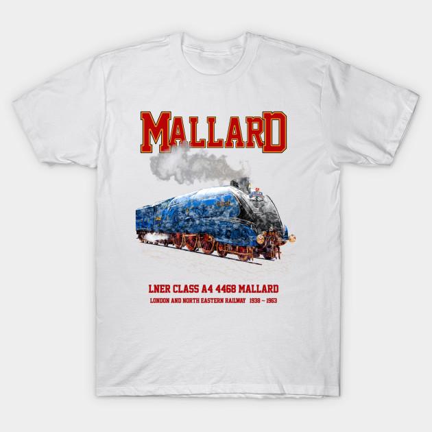 

Men Black Print T-shirt Mallard Class A4 4468 - World Fastest Steam Locomotive No-Cut Transfer Paper Print Cotton Tshirt L білий