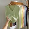 Dames Lente/Zomer V-hals Gebreide Vest - Lange Mouw, Lichtgewicht Slim Fit Jas