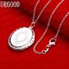 925 Sterling Silber Exquisites Vintage Foto-Box Anhänger Halskette - Stilvoller Abend Schmuck