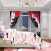 2 Curtains In Samurai Print - Polyester - Suitable for Bedroom, Living Room, Study, Private Space + Magnetic Binding