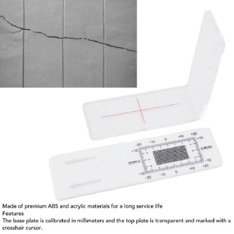 2/4Pcs Crack Monitor Plastic Easy to-Use Grids Concrete Crack Monitorings Record Standard Crack Monitors