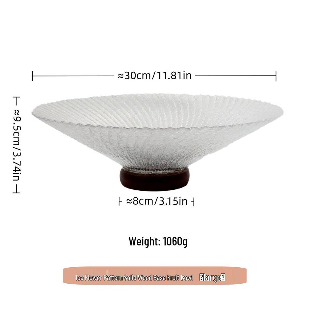 Elegant High-Footed Glass Fruit Bowl for Living Room - Stylish Candy Dish & Snack Display Plate