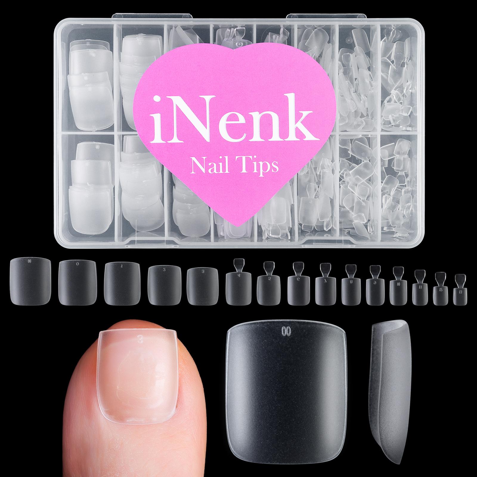 

300Pcs Clear False Toe Nail Tips Kit Salon Design 15 Sizes Women Gifts Home DIY