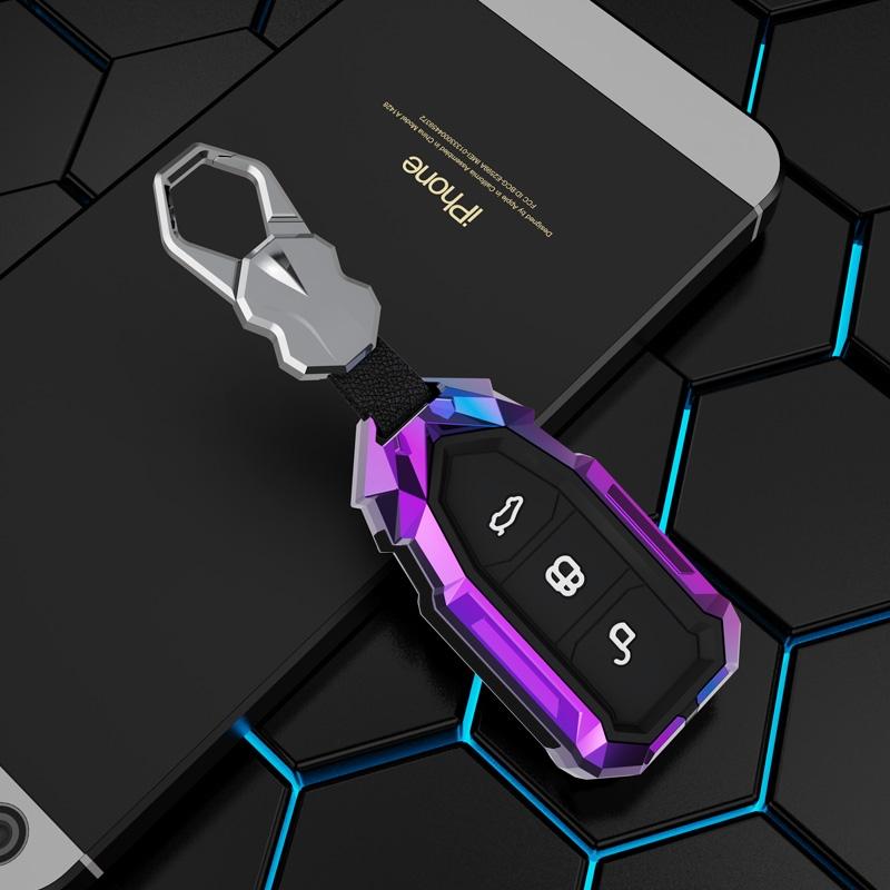 Zinc Alloy Car Key Case for Ford Grand C Max Focus Mondeo Kuga Fiesta Ecosport Transit Kuga Silicone Remote Key Case