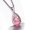 Weihua Silver-Plated Moonlight Cat's Eye Stone Love Pendant Necklace for Women