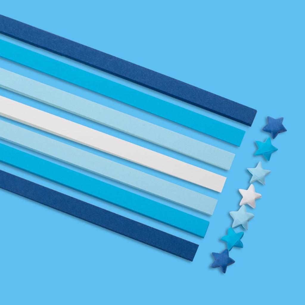 Star Origami, Colorful Decorative Paper Strips, Lucky Star Paper Strips, DIY origami paper strips glowing star origami