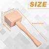 LEONTOOL Wooden Mallet, Hammer, Ice Hammer, Carving Beech Hammer, Leathercraft, Piling, Easy-Grip Handle, Solid Beech Wood Carpentry Mallet, Length 24